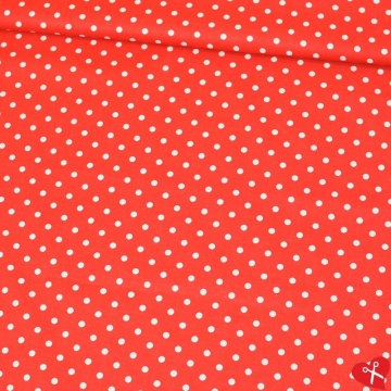Bílé puntíky (7mm) na červené vzor B155