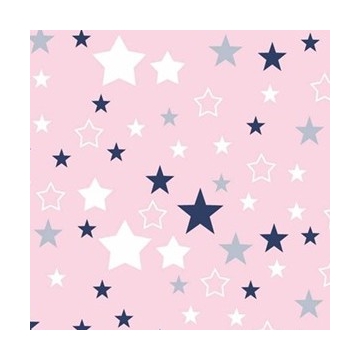 Bílé a šedé hvězdy na růžovém podkladě
