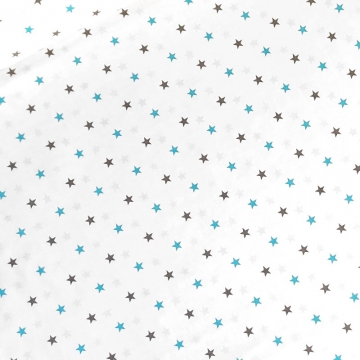 Modré a šedé hvězdičky (1,5cm) na bílém podkladě